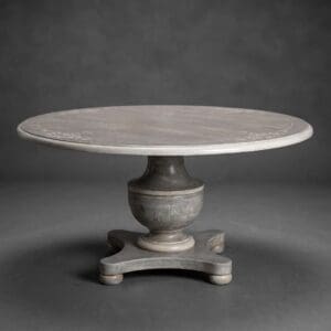 Allegra 60" Round Pedestal Dining Table – Gray Finish