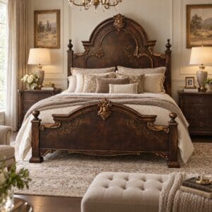 Montelena Solid Wood King Bed Frame in Marbella Finish