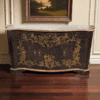 a brown wood sideboard hand painted by artisans