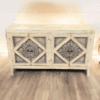 WOOD SIDEBOARD WITH CARVED DOORS