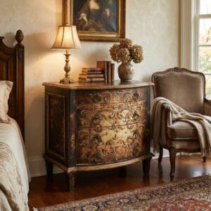 ALLENDE CHEST WITH DRAWERS RUSTIC BROWN CREAM