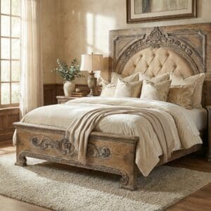 FRANCESCA  SOLID WOOD KING BED -FAIRMONT FINISH