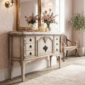 PATONA FRENCH PROVINCIAL WOOD CONSOLE TABLE