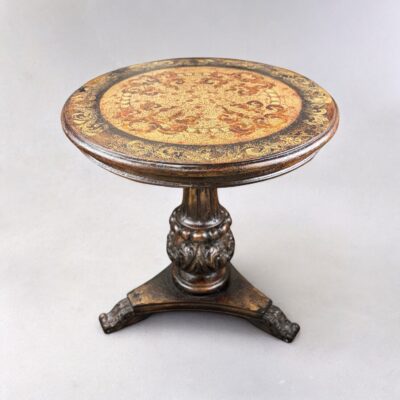 Handcrafted Peruvian Table, ROUND WOOD PEDESTAL TABLE HAND PAINTED OLD WORLD DESIGNS