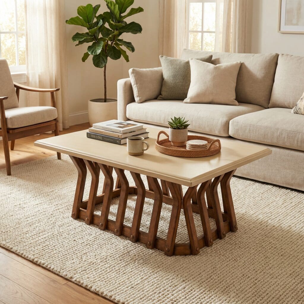 solid wood coffee table