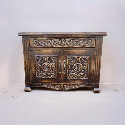 WESTERN STYLE HAND CARVED NIGHTSTAND BY PERUVIAN ARTISANS