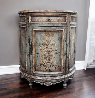 DEMILUNE CHEST ANTIQUE LOOK FRENCH LEGS