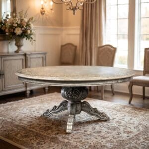 TORINO DINING TABLE RUSTIC PLATA 72 DIAM